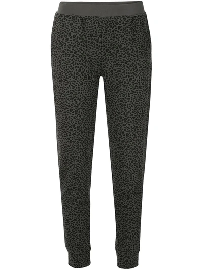 Atm Anthony Thomas Melillo French Terry Mini Leopard Print Jogger Trousers In Asphalt/black Combo