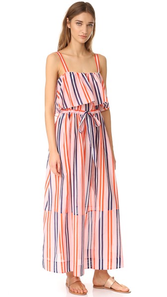 Diane Von Furstenberg Striped Cotton And Silk-blend Maxi Dress In Aikin ...
