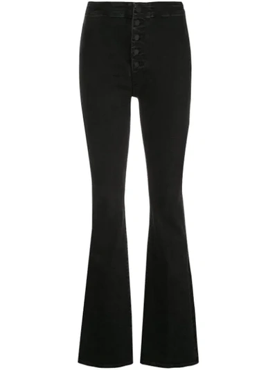 Mother The Doozy High-rise Flare Jeans In Black