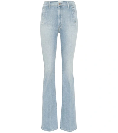 Mother The Weekender Fray Flare-leg Jeans In Swimming Pool Sunday