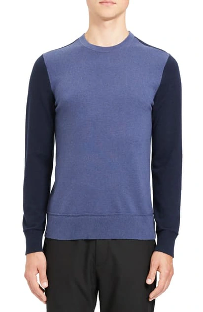 Theory Hilles Standard Fit Crewneck Cashmere Sweater In Air Force Multi