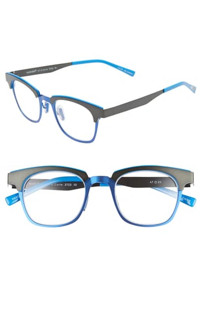 Eyebobs Al A. Carte 47mm Reading Glasses In Gunmetal/ Blue