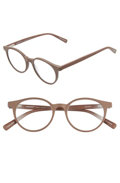 Eyebobs Case Closed 49mm Round Reading Glasses In Brown Matte