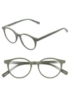 Eyebobs Case Closed 49mm Round Reading Glasses In Dark Green Matte