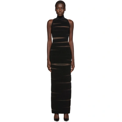 Balmain Black Sleeveless Long Dress In 0pa Black