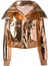 Off-white Metallic Puffer Down Jacket In Gold