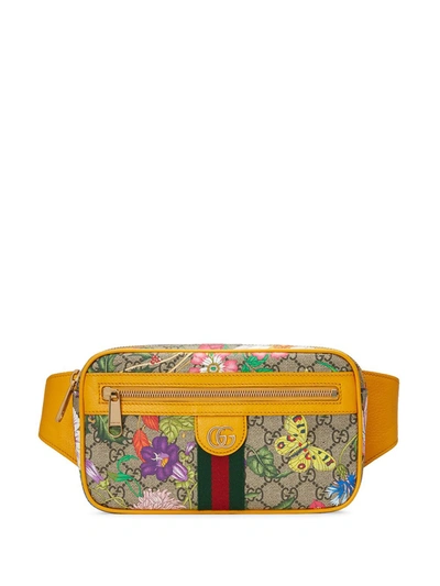 Gucci Ophidia Gg Flora Belt Bag In Yellow