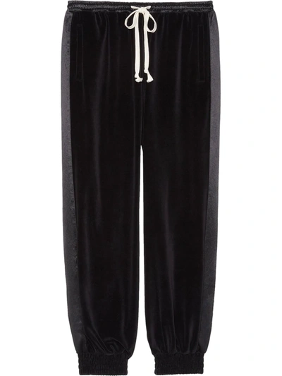 Gucci Loose Chenille Jogging Pant With Label In Black | ModeSens