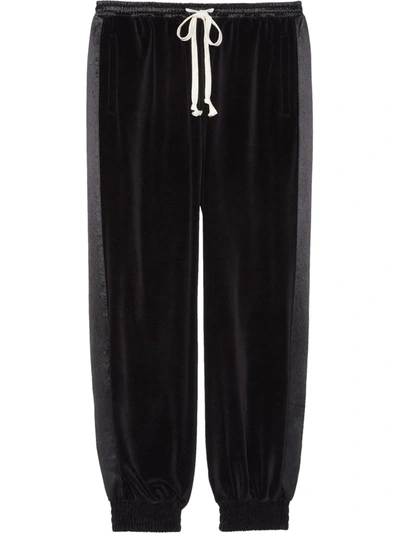 Gucci Loose Chenille Jogging Pant With Label In Black