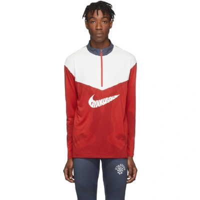 Nike Red & White Gyakusou Half-zip Sweater