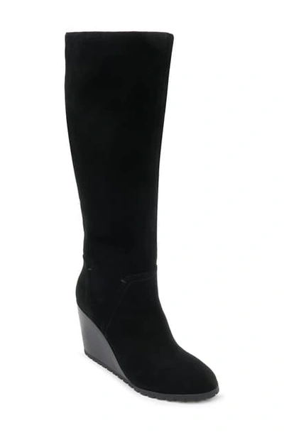 Splendid Women's Patience Wedge Heel Tall Boots In Black Suede