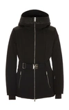Fusalp Belted Leather-trimmed Shell Ski Jacket In Black
