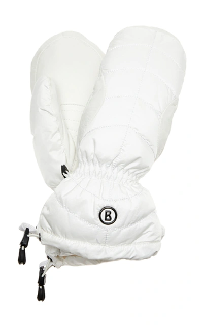 Bogner Selia Leather-trimmed Ripstop Gloves In White