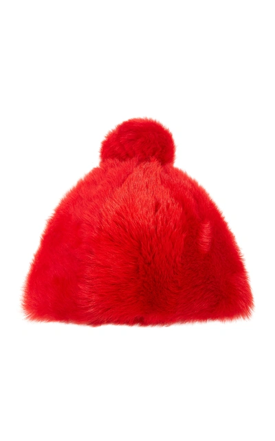 Bogner Sabia Pompom-embellished Fur Hat In Red