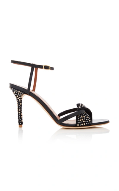 Malone Souliers Terry Crystal Leather Sandals In Black