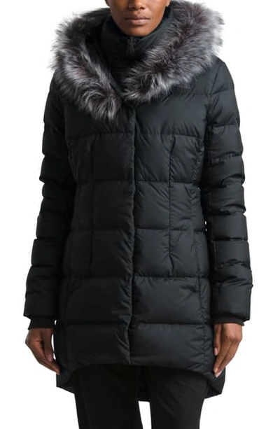 The North Face Dealio Down Parkina With Faux Fur Trim In Tnf Black