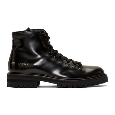 Common Projects Black Hiking Boots In Black
