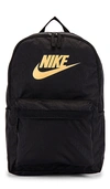Nike Nk Heritage Backpack 2.0 In Black & Metallic Gold