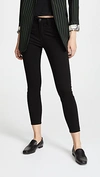 L Agence The Margot Satin-trimmed Stretch-velvet Skinny Pants In Noir