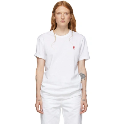 Ami Alexandre Mattiussi Small Heart Logo T-shirt In White