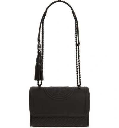 Tory Burch Small Fleming Matte Quilted Shoulder Bag In Black