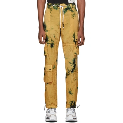 Palm Angels Tie-dye Cargo Trousers In 5299 Dkbrwn