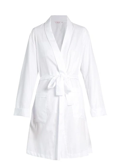 Derek Rose Kate Cotton-jacquard Robe In White