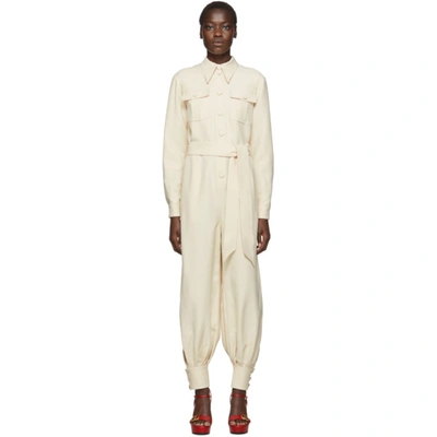 Gucci Pleated Belted Jumpsuit In 9205 Garden