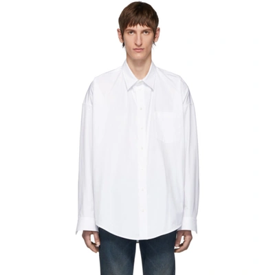 Balenciaga White Cocoon Shirt In 9000white