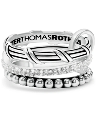 Peter Thomas Roth 3-pc. Set White Topaz Connected Stacking Rings (1-1/4 Ct. T.w.) In Sterling Silver