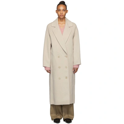 Mansur Gavriel Oversized Double-breasted Wool Coat In Beigeblush