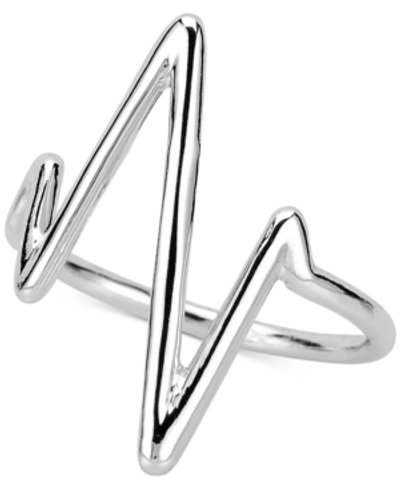Sarah Chloe Heartbeat Ring In Sterling Silver Or 14k Gold-plated Sterling Silver