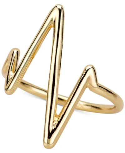 Sarah Chloe Heartbeat Ring In Sterling Silver Or 14k Gold-plated Sterling Silver In Gold Over Silver