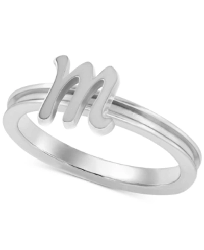 Alex Woo Autograph Letter Ring In Sterling Silver In M