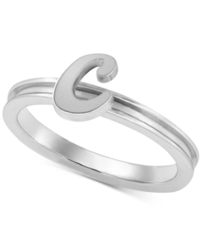 Alex Woo Autograph Letter Ring In Sterling Silver In C