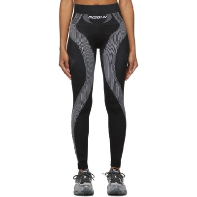 Misbhv High-waisted Sport Knit Leggings In Black/white