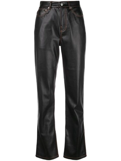 Proenza Schouler Black Faux-leather Trousers