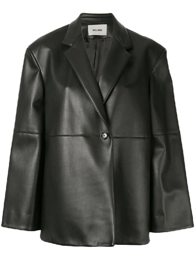 We11 Done We11done Black Faux-leather Blazer