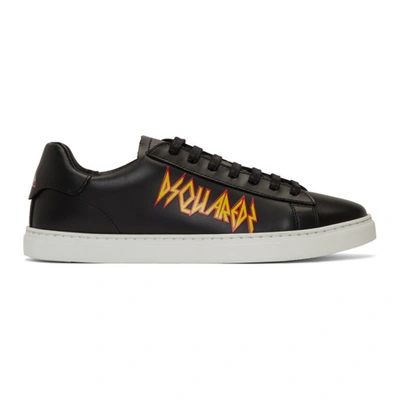 Dsquared2 New Tennis Sneakers In Black Leather