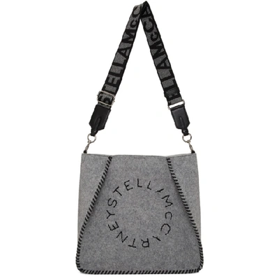 Stella Mccartney Grey Mini Eco Felt Shoulder Bag In 1230 Grey