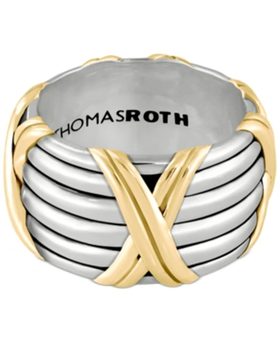 Peter Thomas Roth Wide Crisscross Ring In Sterling Silver & Gold-plate