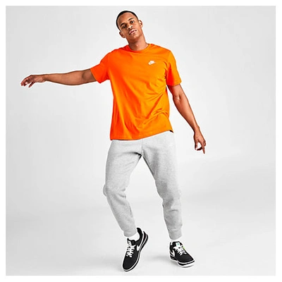 Nike Sportswear Club Fleece Cuffed Jogger Pants In Dark Grey Heather/matte Silver/white
