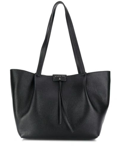 Patrizia Pepe Pepe City Black Leather Medium Tote Bag