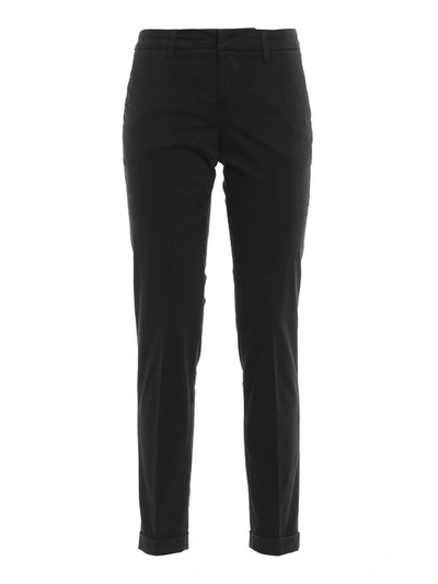Fay Peached Cotton Black Trousers
