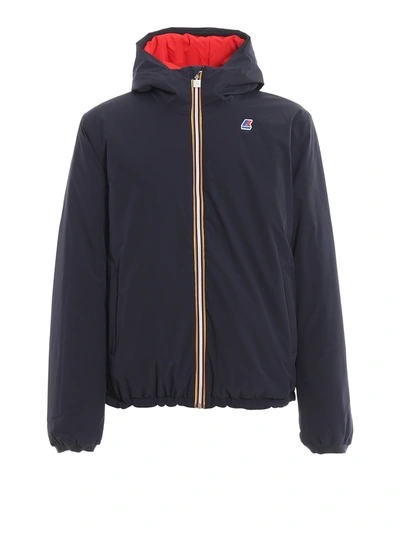 K-way Jacques Warm Double Red Reversible Jacket In Blue