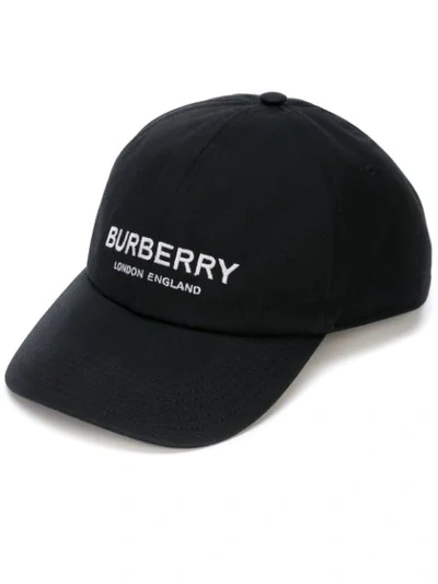 Burberry Logo Snapback Baseball Cap In Black