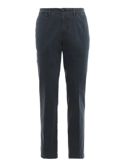 Moncler Mens Navy Cotton Twill Trousers, Brand Size 46 (waist Size 30'') In Blue