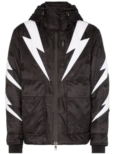 Neil Barrett Men's Outerwear Jacket Blouson Hood Tigerbolt In Black