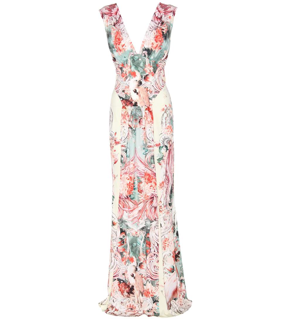 Roberto Cavalli Floral-printed Dress In Giallo | ModeSens