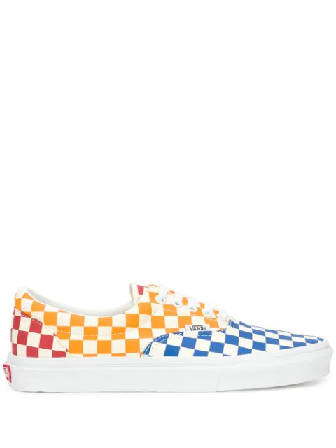 vans checkered red blue yellow